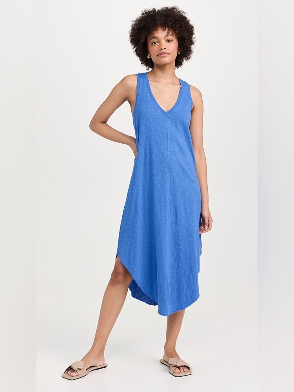 Z SUPPLY Reverie Slub Dress in Blue Wave Medium